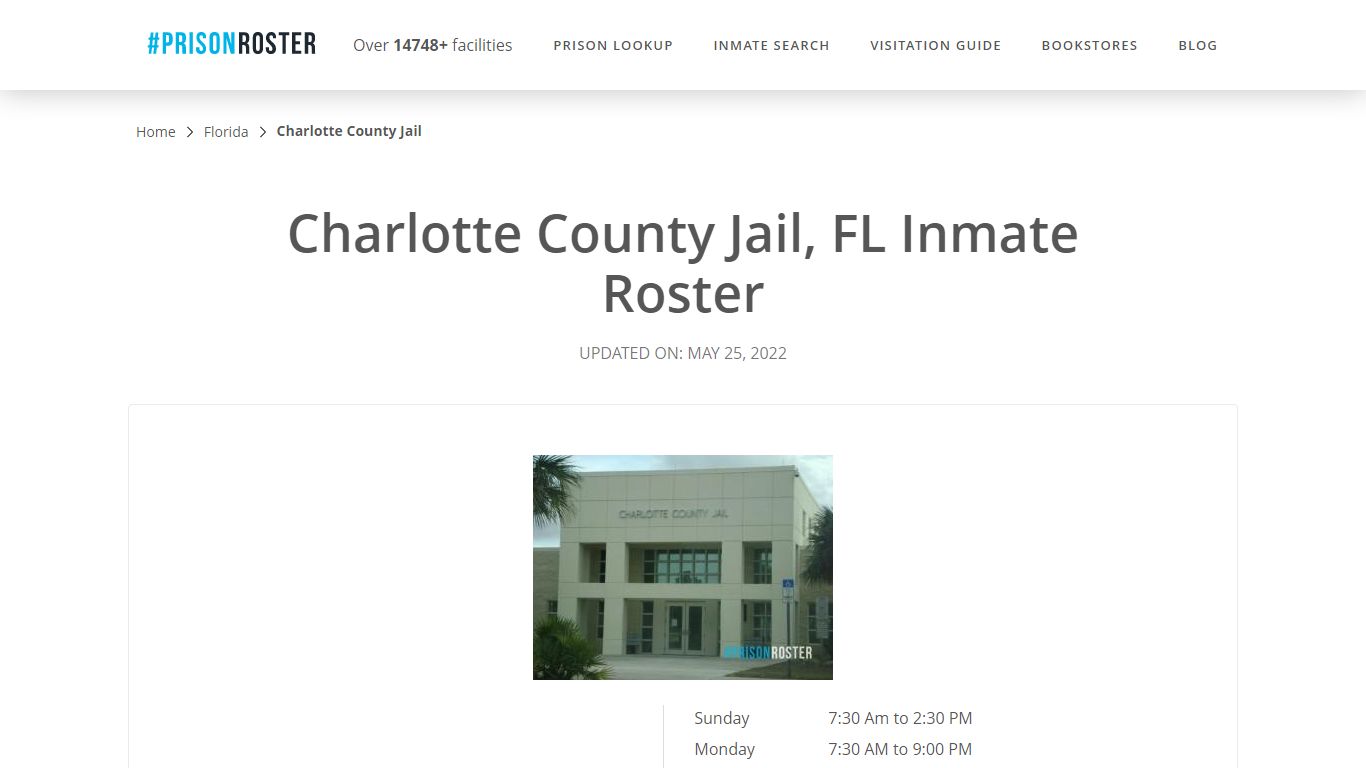 Charlotte County Jail, FL Inmate Roster