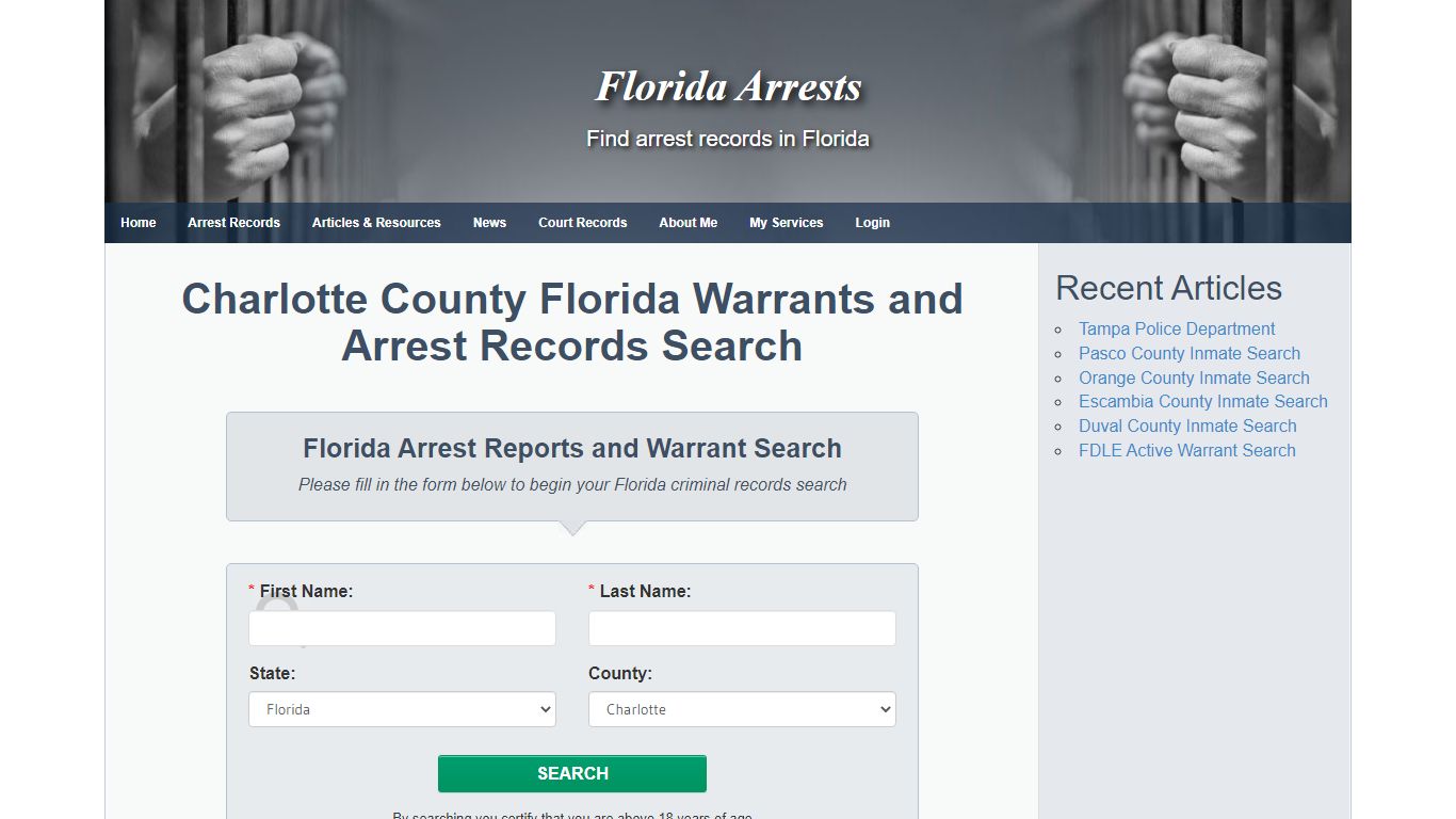 Charlotte County Florida Warrants and Arrest Records ...